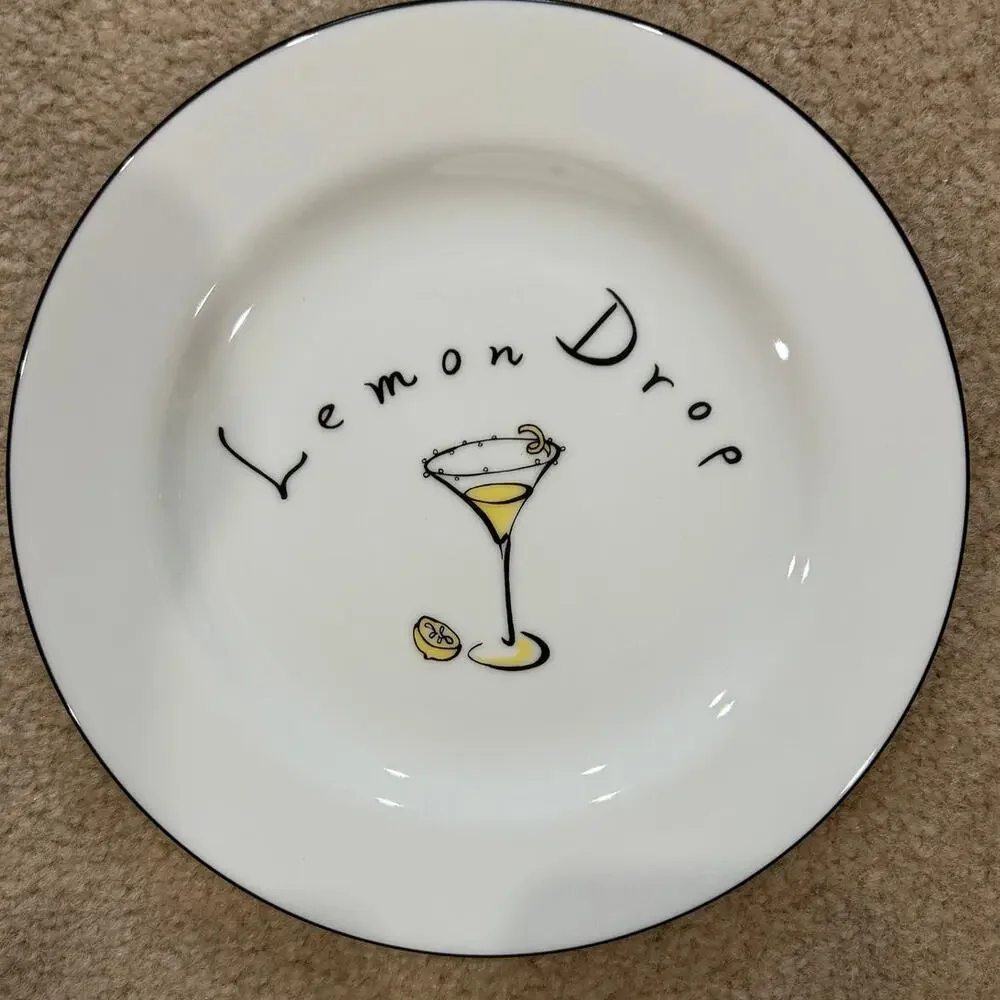 Pottery Barn appetizer/cocktail plates set of 4 whimsical